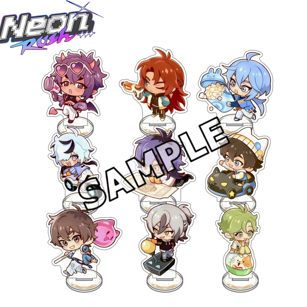 Desk Accessories - アニメゲーム「Nu: Carnival」のキーチェーンスタンド。オリビン、クインシー、ブレイドのコスプレアクリルモデル。ケーキトッパーとしても使用可能。卓上装飾としても。