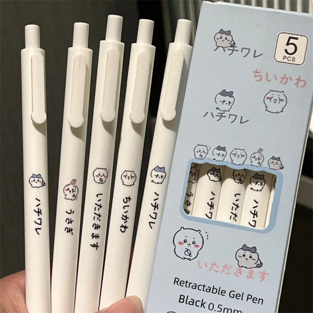 School Supplies - かわいいちいかわジェルペンセット | 0.5mmの黒インク。学生や「ちいかわ」のファンに最適。新学期のプレゼントや友人への贈り物にぴったり。