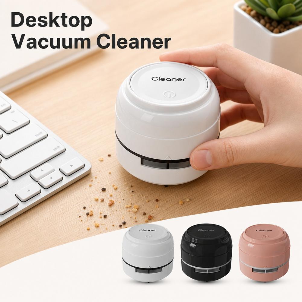Mini Desktop Vacuum Cleaner For Eraser Dust - 卓上用ミニワイヤレス掃除機。持ち運び可能で、キーボードのホコリや食べこぼしを除去。電池式で、オフィス、家庭、車内での使用に最適。