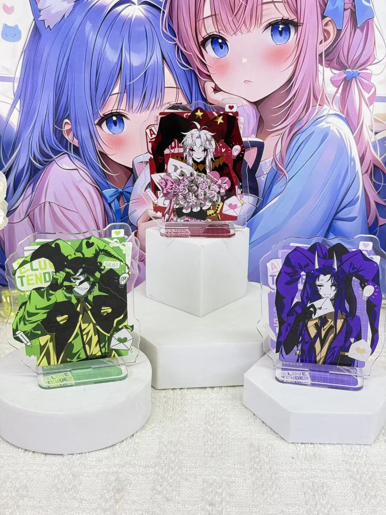 Desk Accessories - アニメのアクリル製スタンド、かわいいキャラクターのディスプレイスタンド、漫画グッズ、コレクション用スタンド、卓上装飾、女の子へのプレゼント。