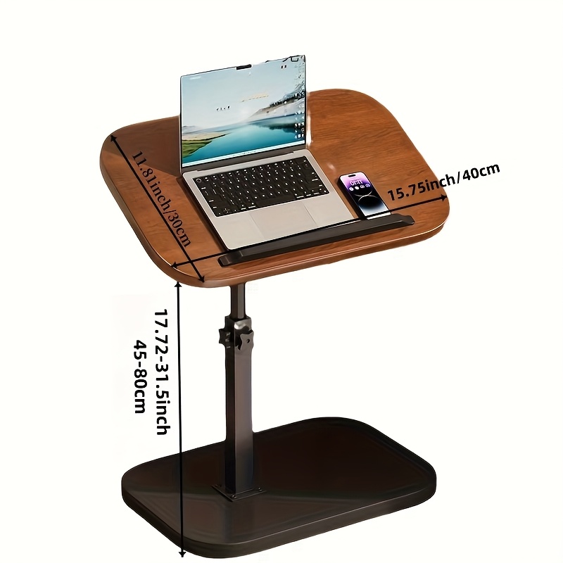ブラックウォールナット製スイベルノートパソコンデスク、高さ調 - Office Furniture のレビューと価格