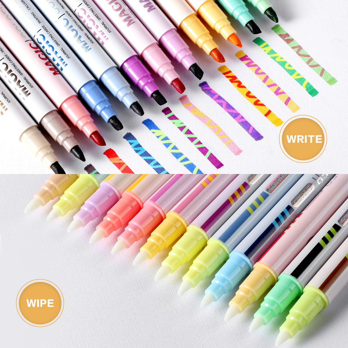 12本の両端マジック変色蛍光ペンセット、学生日記スクラップブ - Pastel Highlighter Set Double Ended のレビューと価格