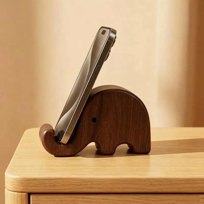 クリエイティブなデザインの黒クルミ材を使用した、無垢材のスマ - Desk Accessories のレビューと価格