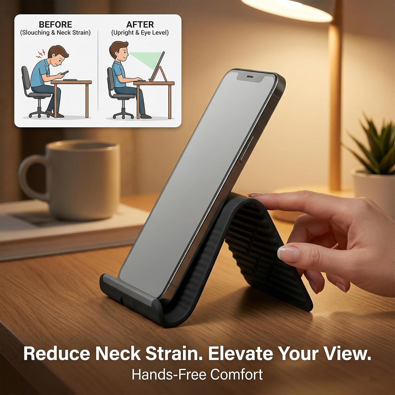 怠惰な携帯電話スタンド シリコン製デスクトップタブレット/ノ - Desk Accessories のレビューと価格
