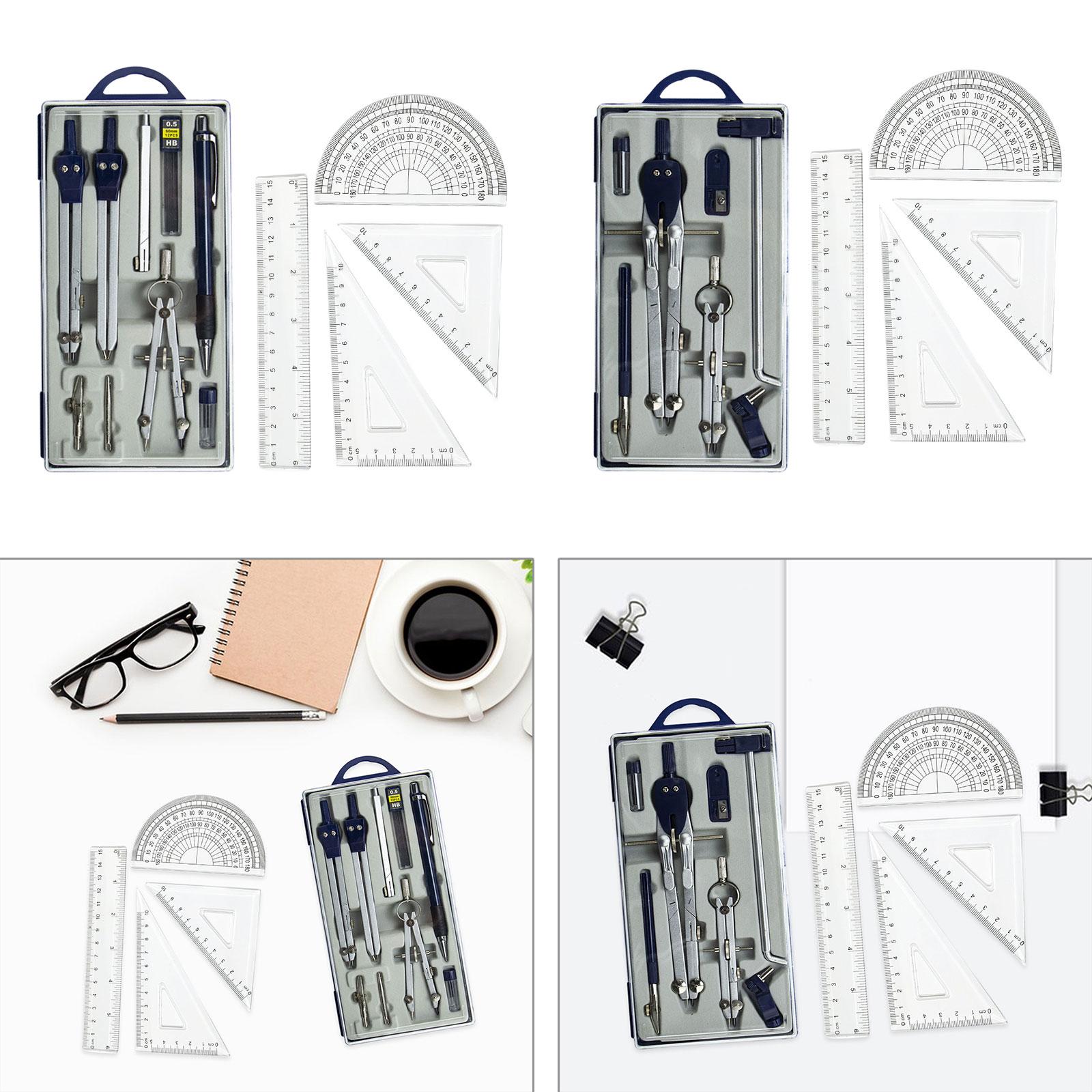 幾何学セット プロフェッショナル必須幾何学ツール 製図ツール - Math Geometry Set With Compass のレビューと価格