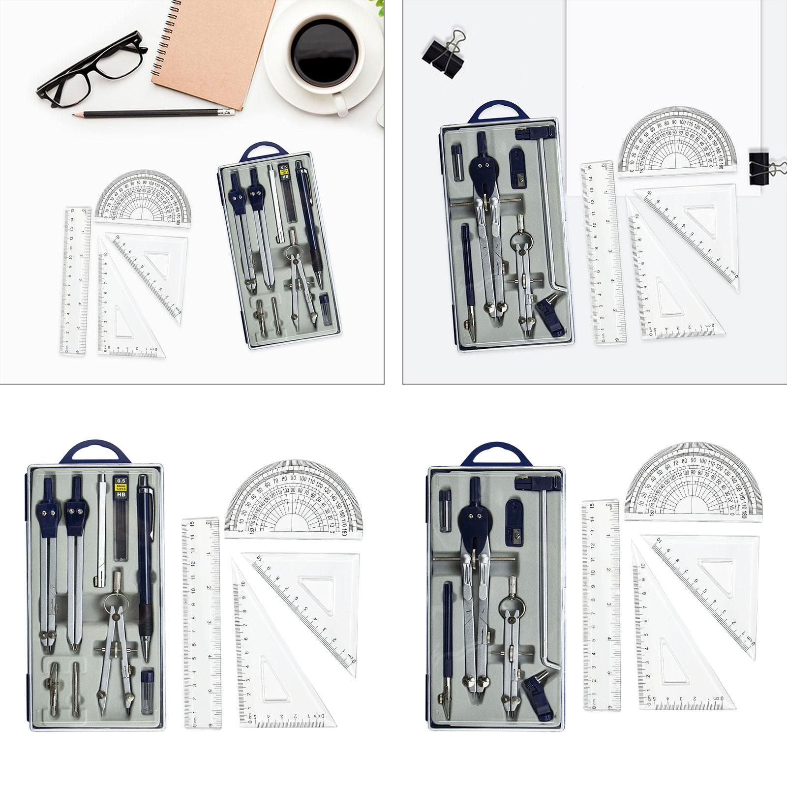 幾何学セット プロフェッショナル必須幾何学ツール 製図ツール - Math Geometry Set With Compass のレビューと価格