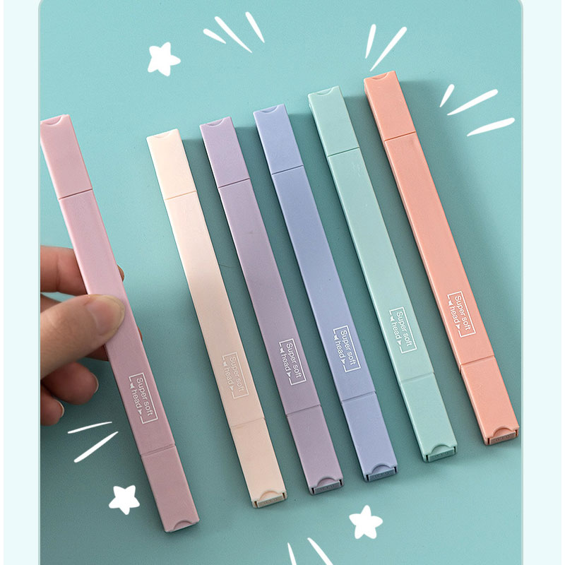 6 個両面蛍光ペンセットかわいい色のマンガマーカーパステル文 - Pastel Highlighter Set Double Ended のレビューと価格