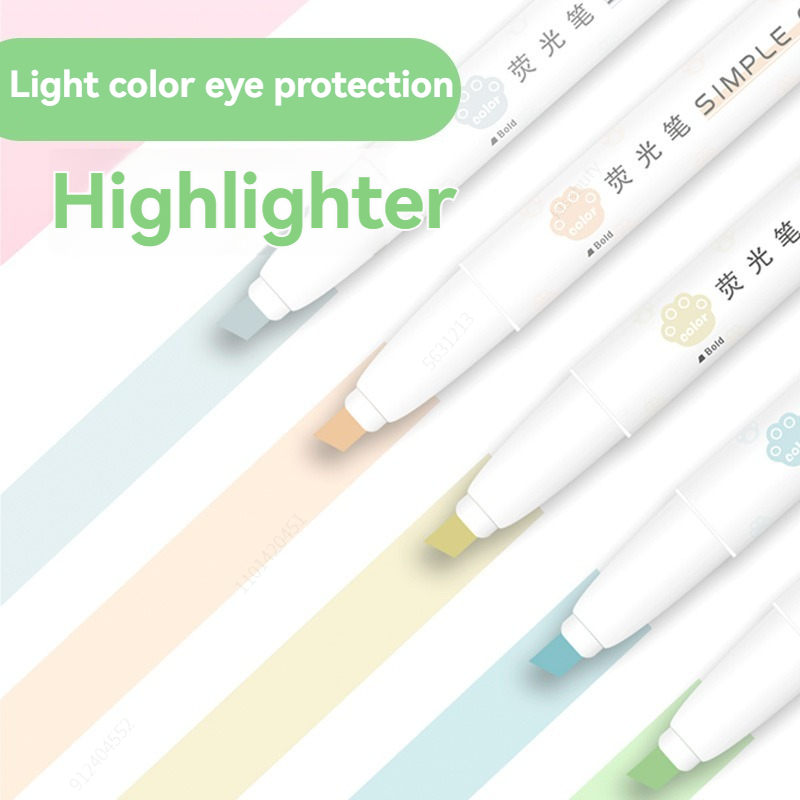 パステルカラー蛍光ペン、デュアルチップ蛍光フックペン、カラー - Pastel Highlighter Set Double Ended のレビューと価格