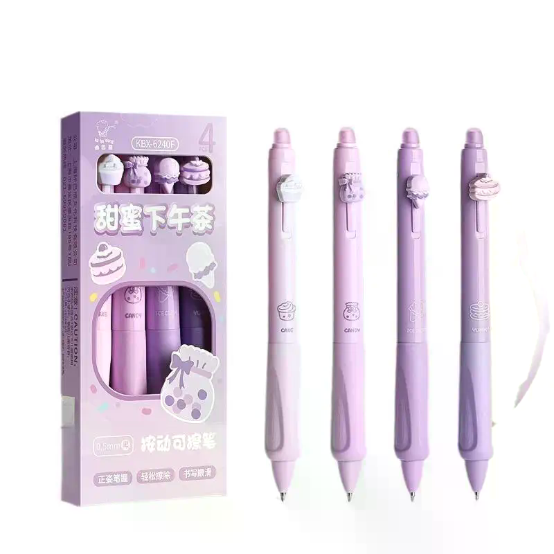 4本または6本入り、消せるジェルボールペンセット。0.5mm - Retractable Eraser Pen Click のレビューと価格